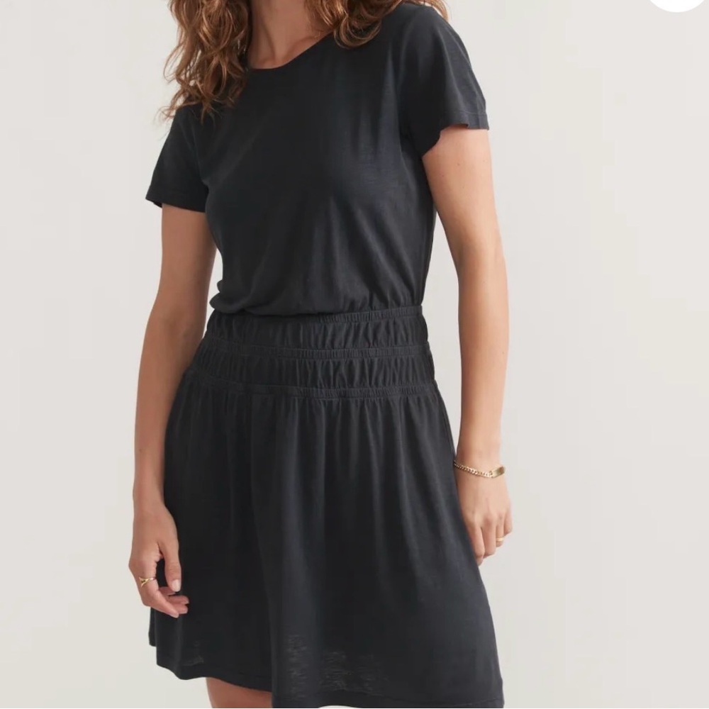Marine Layer Black Mini Dress with Smocked Waist